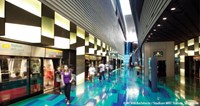 Interior futuristic shopping space