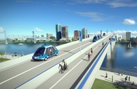 Jacksonville Transportation Authority rendering of skyway with automated vehicles