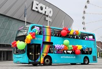 Arriva unveils its commitment to equality and diversity with a new rainbow themed bus.