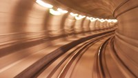 Brown train tunnel