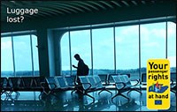 Person waiting in airport terminal