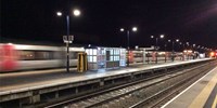 New train station at night