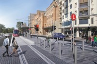 Artist impression Newcastle light rail