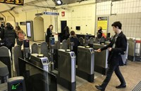 Train ticket turnstiles