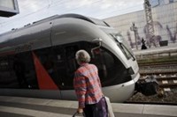 Sliver train at platform