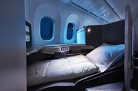 Inside fancy airplane cabin