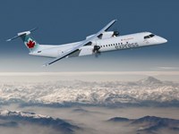 Air Canada plane in the sky