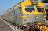 Yellow and silver train