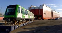 Metro train being shipped