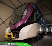 Purple metro train