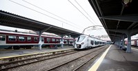 Sliver train at station platform