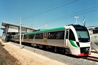 White and green train