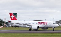 Swiss airplane on runway