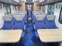 Interior of first class train cabin