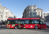 Red electric London bus