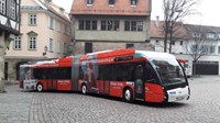Red trolley bus