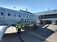 Air Canada plane being re-fuelled