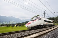 White train in countryside