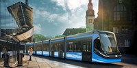 Blue tram