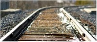 Snow on railway tracks