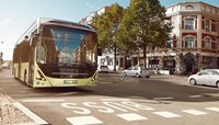 Green, electric bus