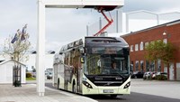 Electric bus charging at power station
