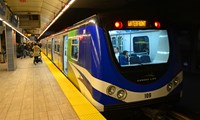 Vancouver SkyTrain Metro Canada Line in Vancouver City Centre Station