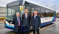 Group photo from left to right: Stagecoach Chief Executive Martin Griffiths, Fusion Processing Ltd. CEO Jim Hutchinson and Alexander Dennis Chief Executive Colin Robertson