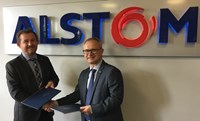 Representatives from Alstom and Silesian University shaking hands