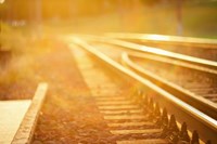 Sunshine on railroad track
